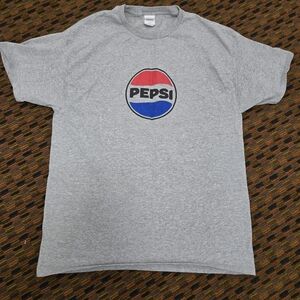 Pepsi Logo T Shirt Gray Graphic Tee Hanes Authentic Mens Large